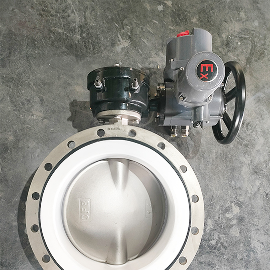 电动不锈钢四氟法兰蝶阀Z型电动执行器