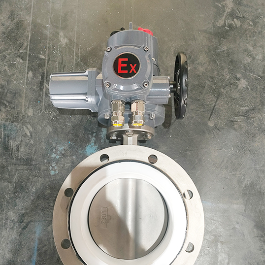 电动不锈钢四氟法兰蝶阀QB型电动执行器